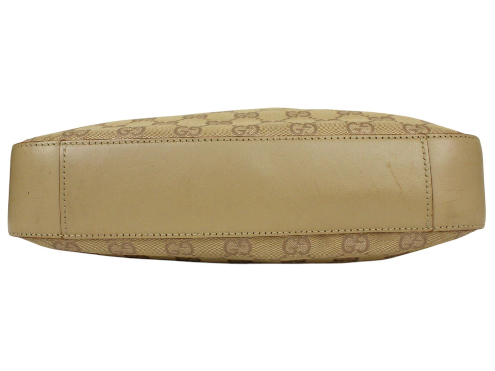Gucci Handbag Beige Bag Leather Shoulder Canvas GG Hobo - Picture 5 of 9